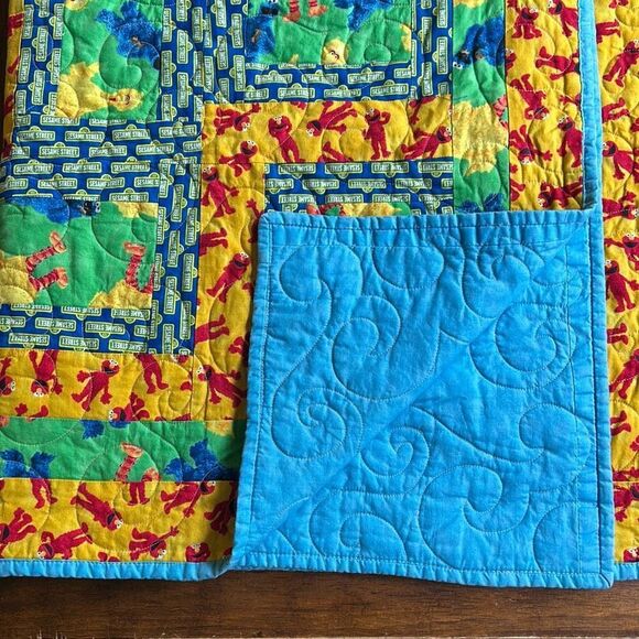 Sesame Street Handmade Quilt Elmo Big Bird Cookie Monster - Picture 1 of 9
